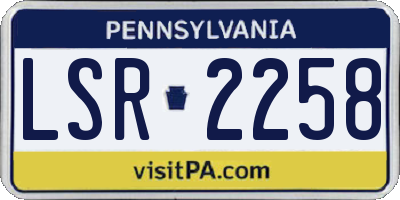 PA license plate LSR2258