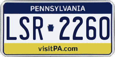 PA license plate LSR2260