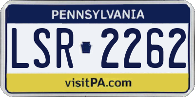 PA license plate LSR2262