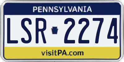 PA license plate LSR2274