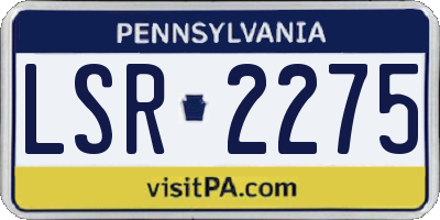 PA license plate LSR2275