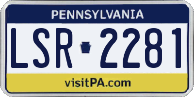 PA license plate LSR2281