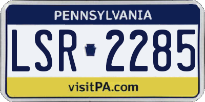 PA license plate LSR2285