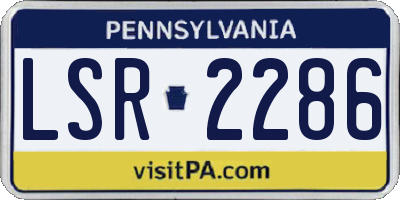 PA license plate LSR2286
