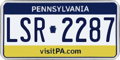 PA license plate LSR2287