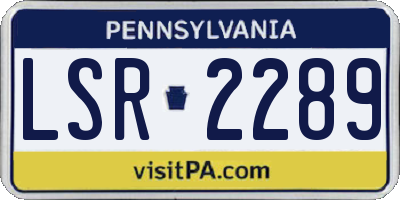 PA license plate LSR2289