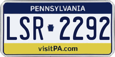 PA license plate LSR2292