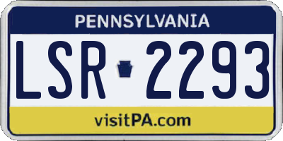 PA license plate LSR2293