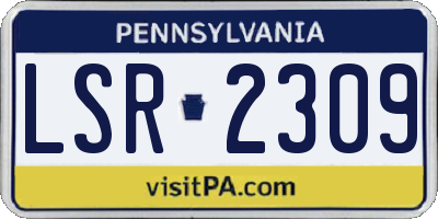 PA license plate LSR2309