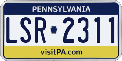 PA license plate LSR2311