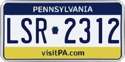 PA license plate LSR2312