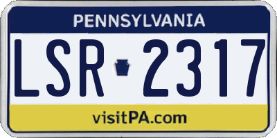 PA license plate LSR2317