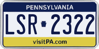 PA license plate LSR2322