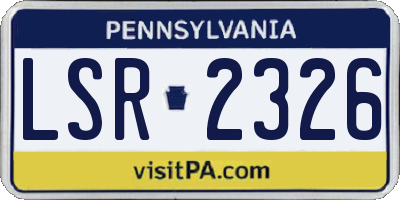 PA license plate LSR2326