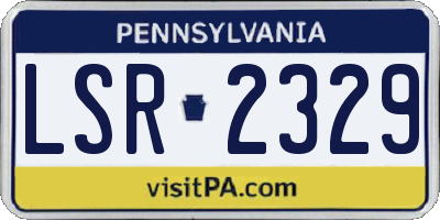 PA license plate LSR2329