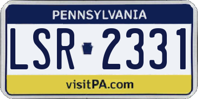 PA license plate LSR2331