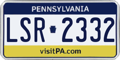 PA license plate LSR2332
