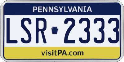 PA license plate LSR2333