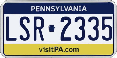 PA license plate LSR2335