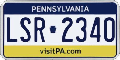 PA license plate LSR2340