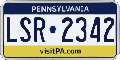 PA license plate LSR2342