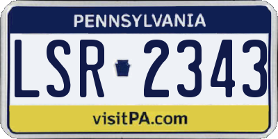 PA license plate LSR2343