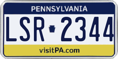 PA license plate LSR2344