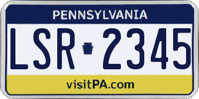 PA license plate LSR2345