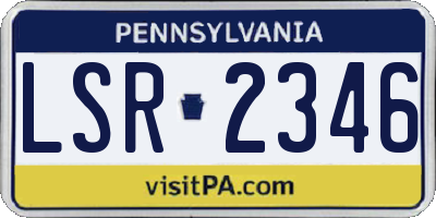PA license plate LSR2346