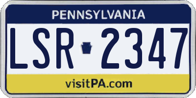 PA license plate LSR2347