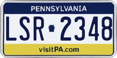 PA license plate LSR2348