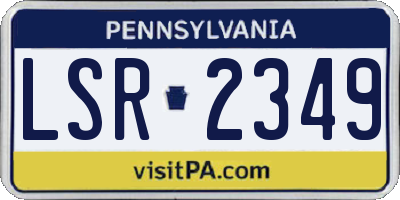 PA license plate LSR2349