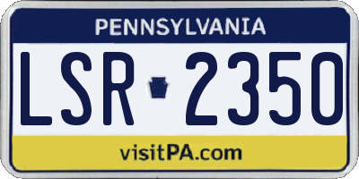 PA license plate LSR2350