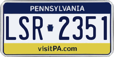 PA license plate LSR2351