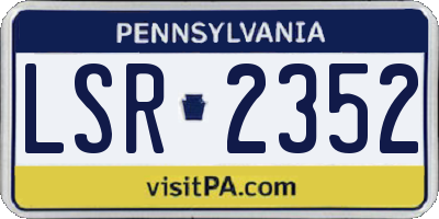 PA license plate LSR2352