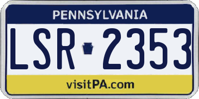 PA license plate LSR2353