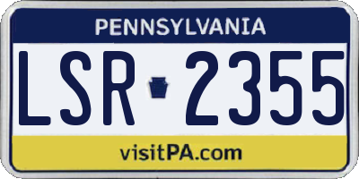 PA license plate LSR2355