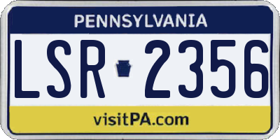 PA license plate LSR2356