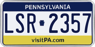 PA license plate LSR2357