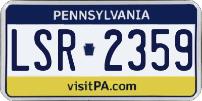 PA license plate LSR2359