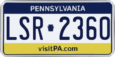 PA license plate LSR2360