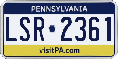 PA license plate LSR2361