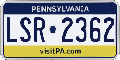 PA license plate LSR2362