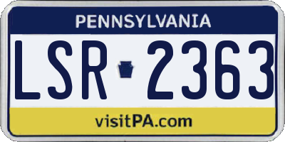 PA license plate LSR2363