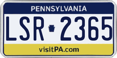 PA license plate LSR2365