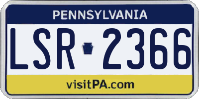 PA license plate LSR2366