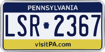 PA license plate LSR2367