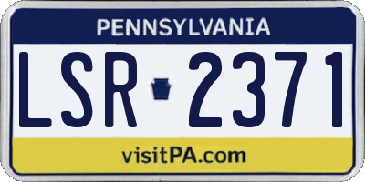 PA license plate LSR2371