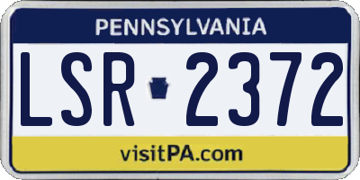 PA license plate LSR2372