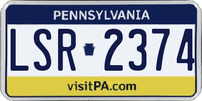 PA license plate LSR2374